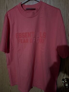 Essentials Coral Embossed Logo Short-Sleeve Tee